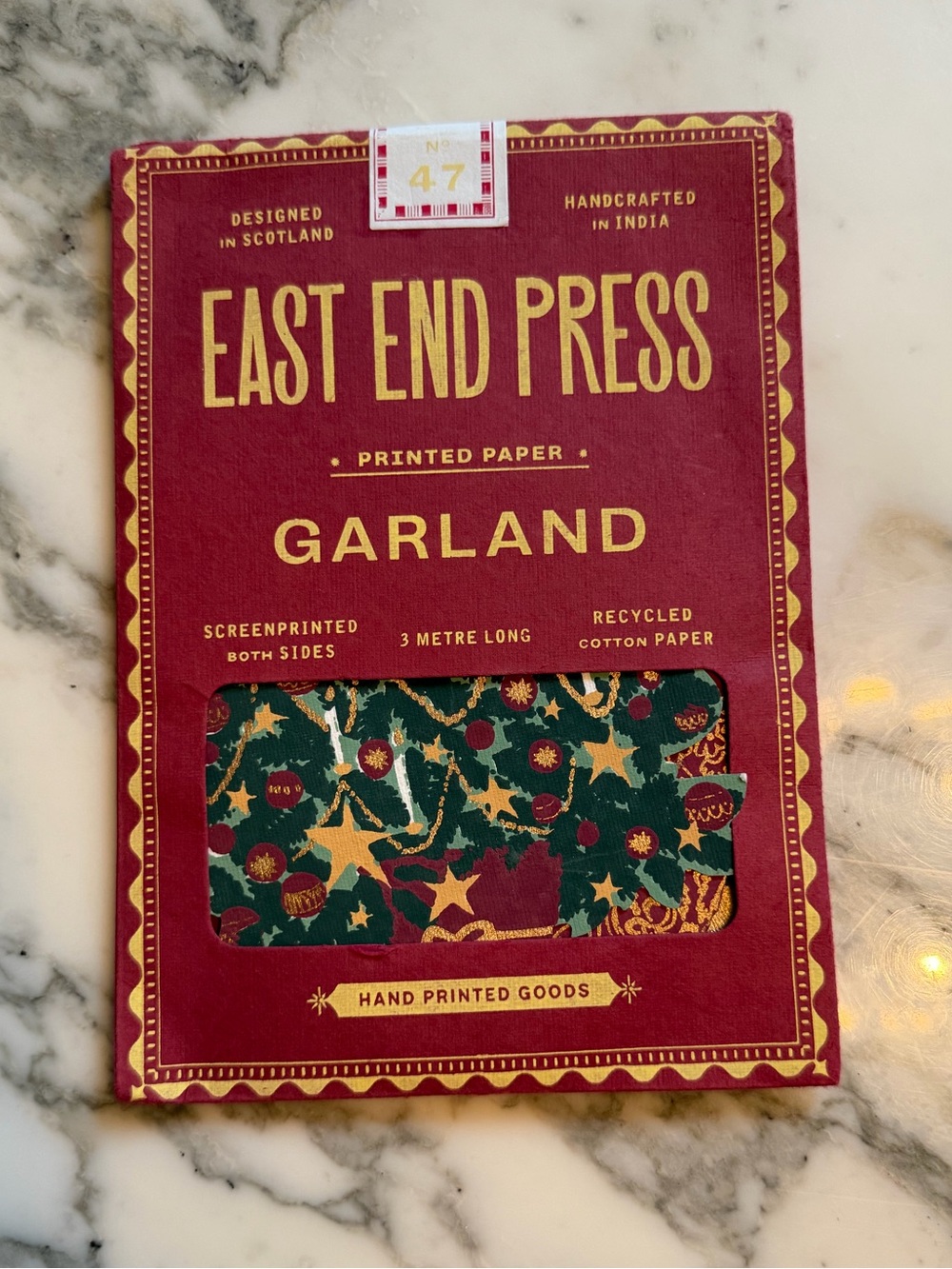 NWT East End Press Christmas Paper Garland No. 47 Handmade 3 Meter Holiday Decor